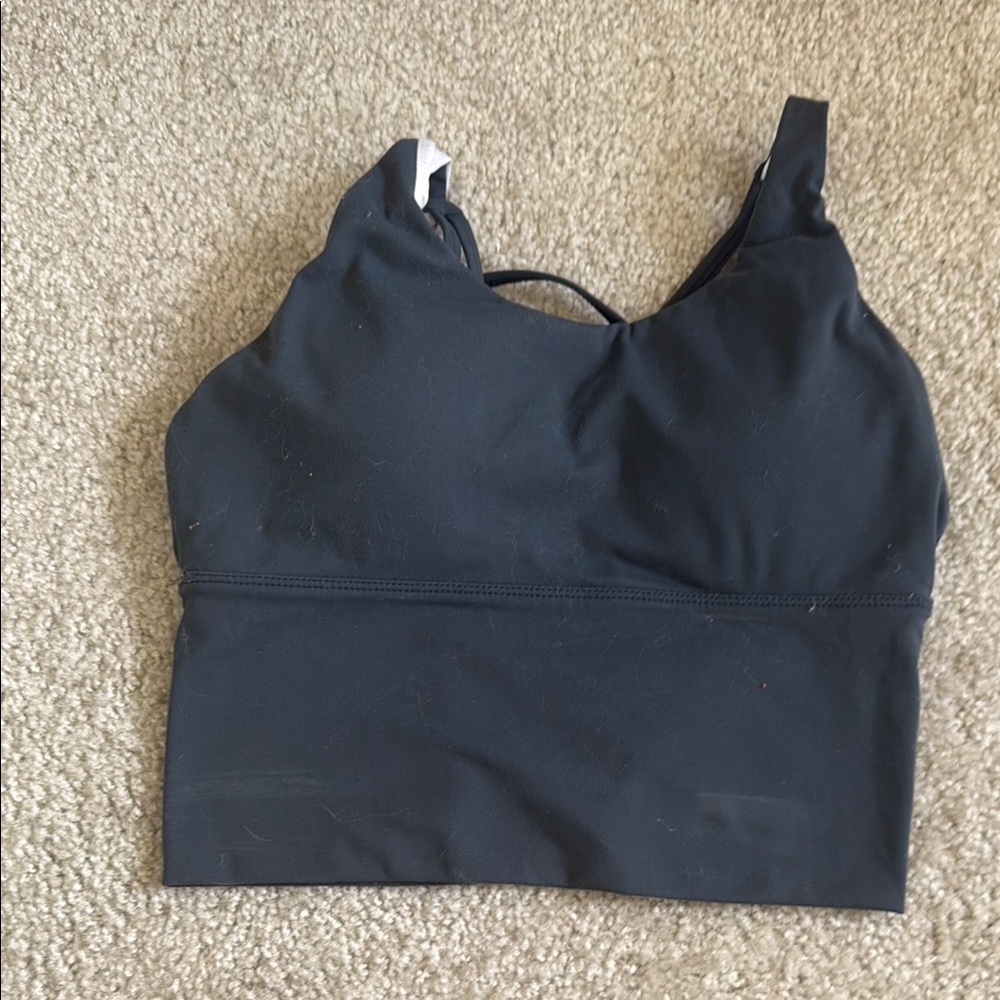 Women’s Athletic Tank with Built-In Sports Bra – Size S – Gray/Blue